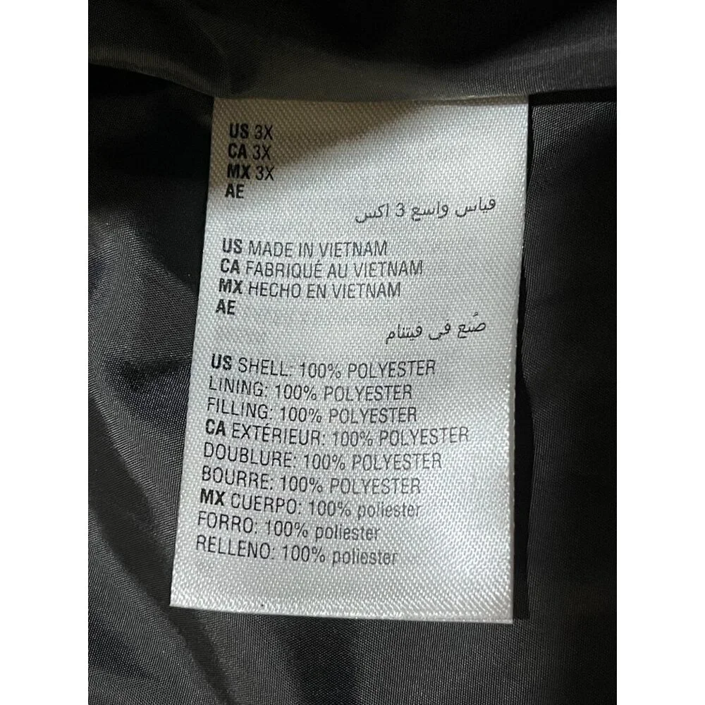 ID Ideology Womens Puffer Vest 3X Deep Black, purple with Speckle foil design - Picture 9 of 9